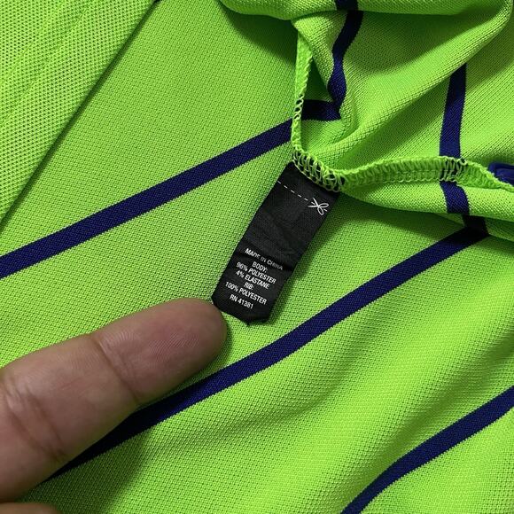 RLX Ralph Lauren Men L Green Stripe Erin Hills Country Club US Open Golf Stretch - Picture 5 of 8